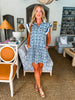 Garden Clovers Mini Dress-Navy