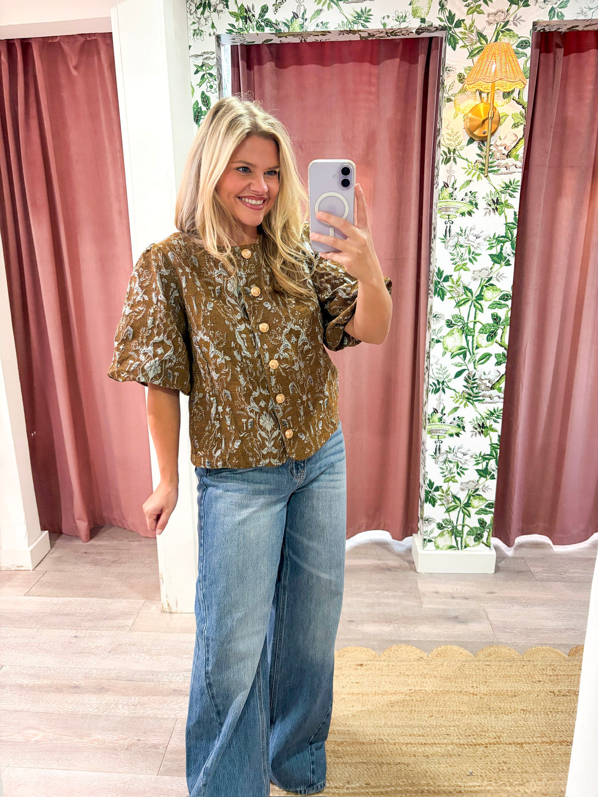 Lavinia Floral Jacquard Top