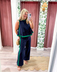 Soft Motion Knit Top-Navy