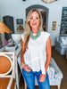 Right Fit Peplum Top-White