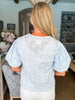 Vintage Eyelet Top-Light Blue