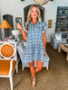 Garden Clovers Mini Dress-Navy