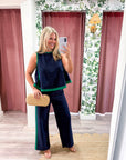 Soft Motion Knit Top-Navy