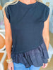 Right Fit Peplum Top-Black
