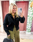 Fireside Cottage Cardigan-Black