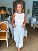 Striped Wide Leg Cropped Pants