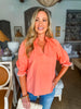 Morning Walk Poplin Top-Coral