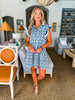Garden Clovers Mini Dress-Navy