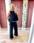 Soft Motion Knit Top-Navy