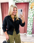 Fireside Cottage Cardigan-Black