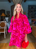 Like a Dream Jacquard Dress-Hot Pink