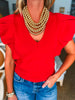 Meet Up Knit Top-Red