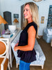 Right Fit Peplum Top-Black
