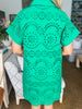 Butterfly Garden Lace Dress-Kelly Green