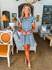 Garden Clovers Mini Dress-Navy