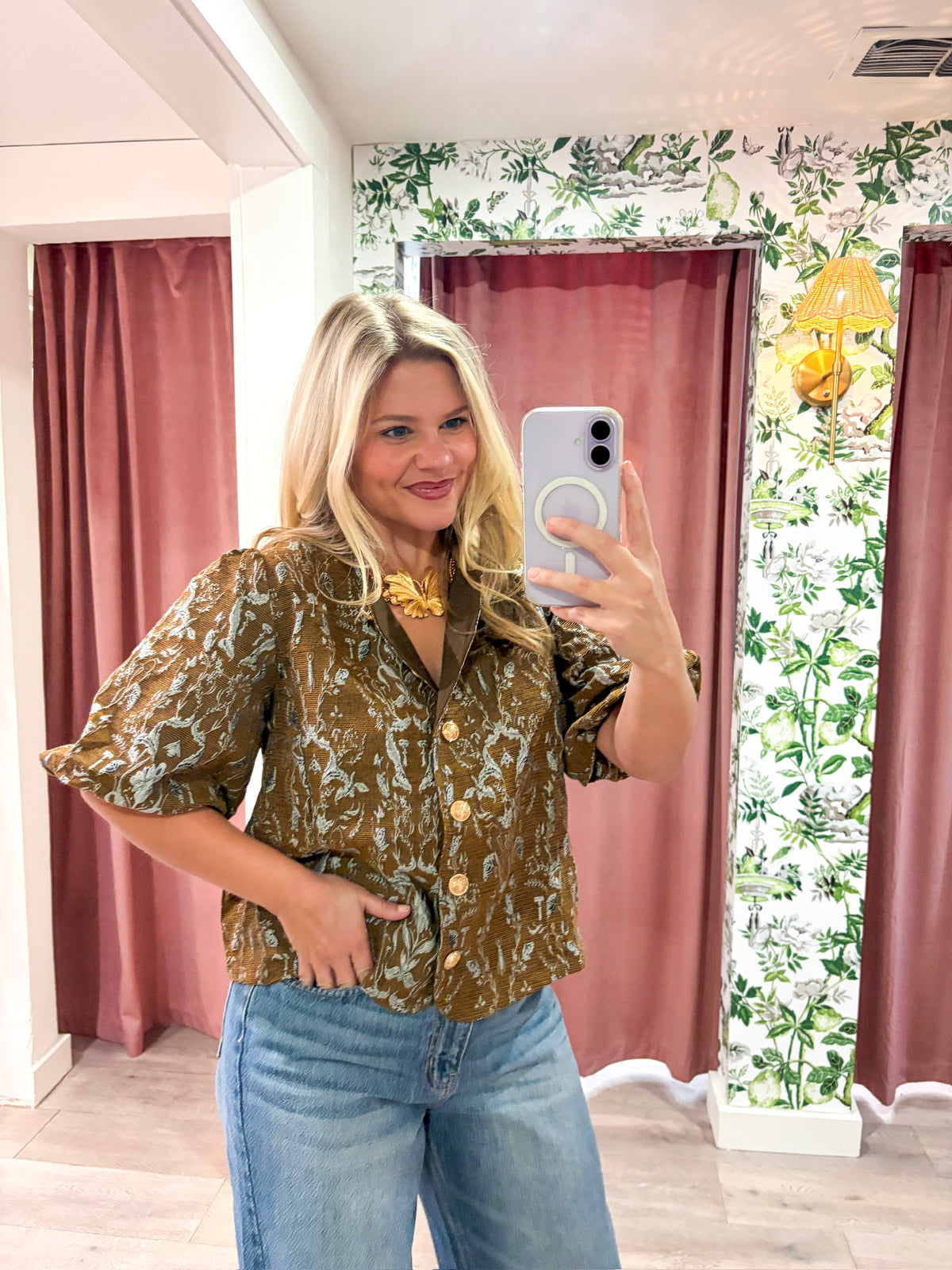 Lavinia Floral Jacquard Top