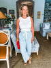 Striped Wide Leg Cropped Pants