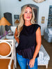 Right Fit Peplum Top-Black