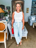 Striped Wide Leg Cropped Pants