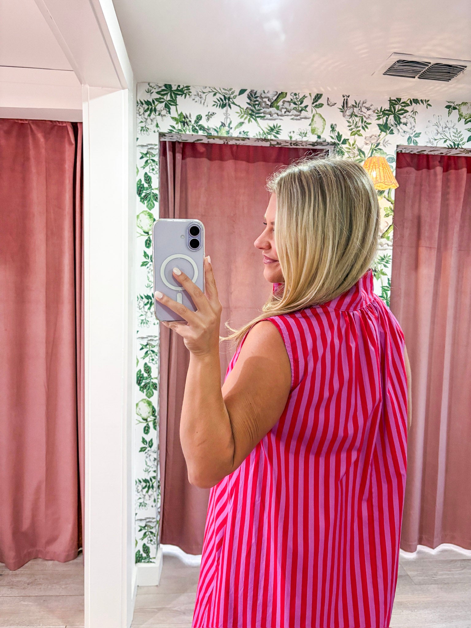Nantucket Stripe Maxi Dress-Pink