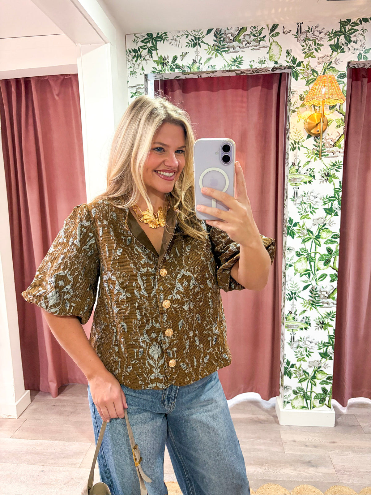 Lavinia Floral Jacquard Top