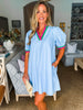 Bali Babe Mini Dress-Chambray
