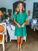 Butterfly Garden Lace Dress-Kelly Green