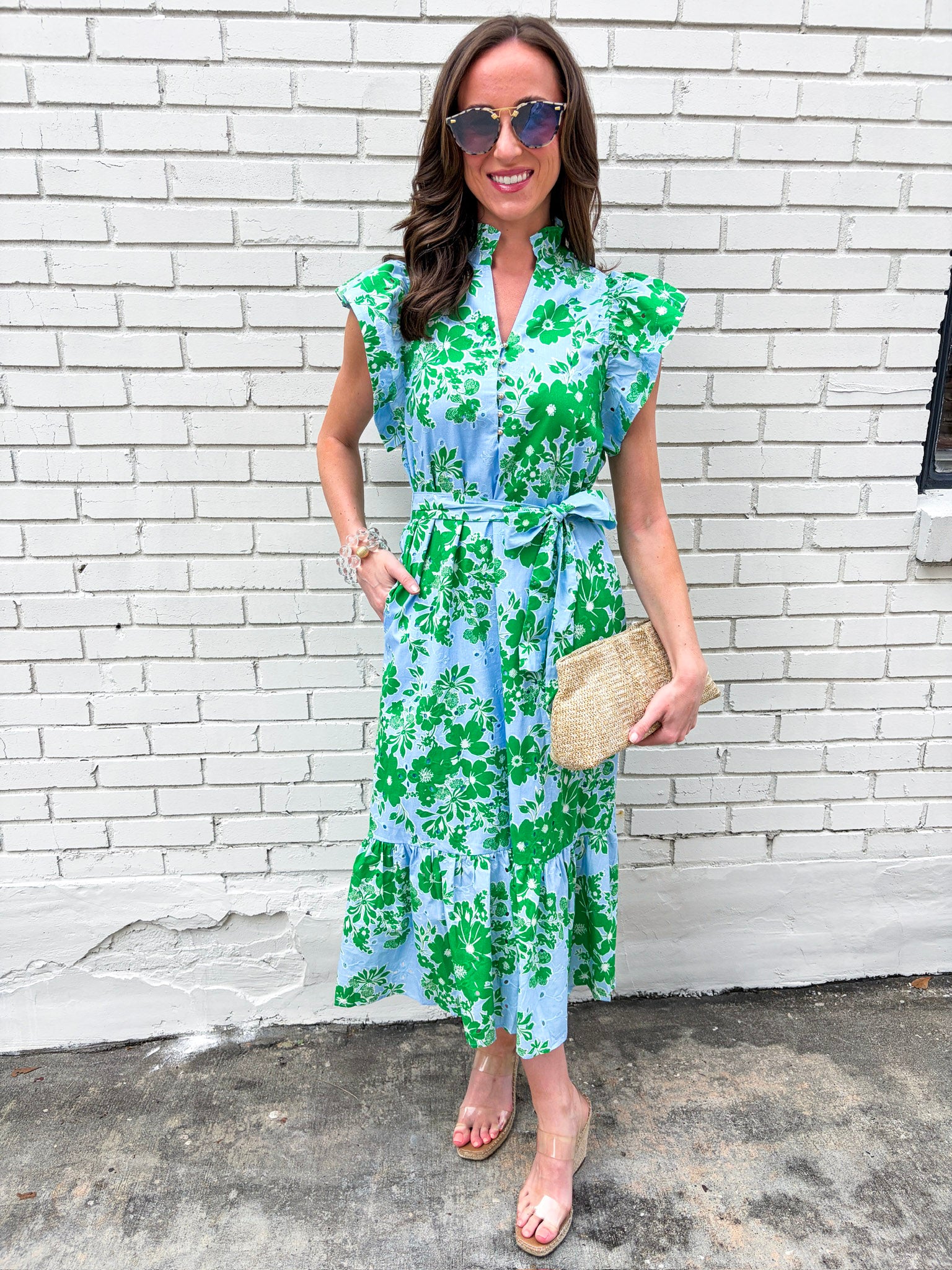 Delicate Petals Midi Dress