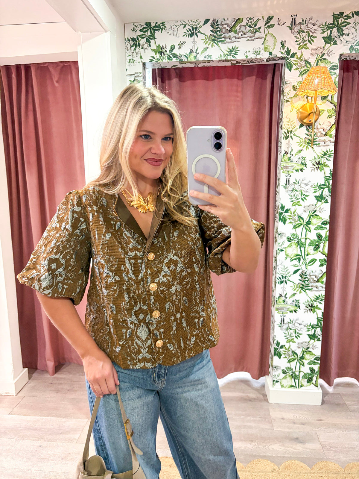 Lavinia Floral Jacquard Top