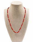Lettie Seed Bead Necklace-Red