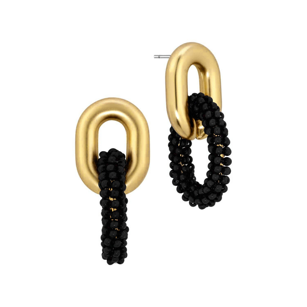 Gold and Black Beaded Links