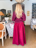 Fit & Flare Maxi Skirt-Wine
