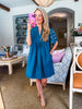 Countryside Mornings Mini Dress-Teal