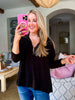 Everyday Style Half-Zip Top-Black