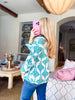 In the Palms Top-Teal Blue