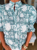 Bluebell Charm Floral Top-Forest