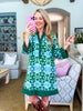 Soft Moments Boho Floral Dress-Green