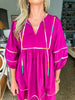 Color Dash Tunic Dress- Plum