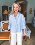 The Bellemar Striped Top- Blue