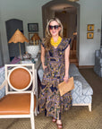 PREORDER: Sweet Spell Floral Midi Dress-Navy