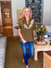 Vintage Bungalow Embroidered Top-Olive