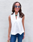 Avery Sleeveless Top-White