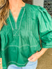 Promise Me Peplum Top- Green