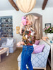 Snapdragon Floral Top-Brown