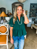 Better Believe Peplum Top- Green