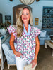 Peony Fields Flutter Sleeve Top