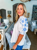 Lighthearted Embroidered Top-Ecru