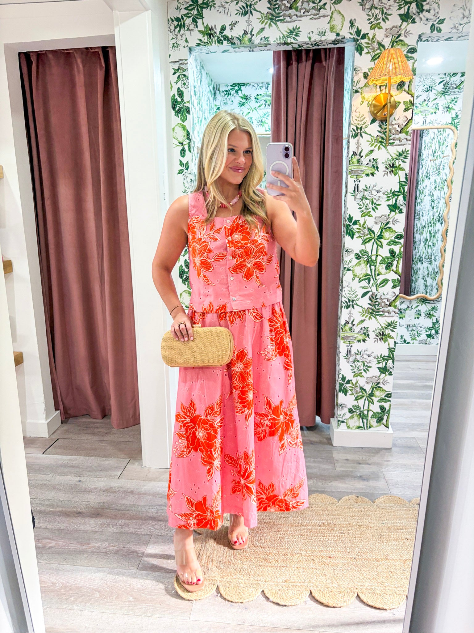 Soft Bloom Midi Skirt-Pink