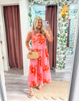 Soft Bloom Midi Skirt-Pink