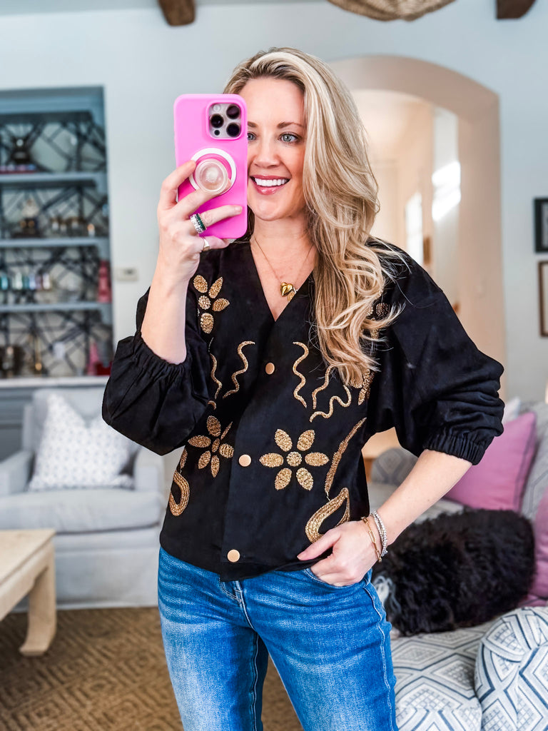 Western Luxe Embroidered Top